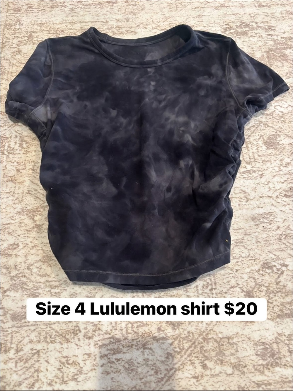 lululemon athletica Black Washed Short Sleeve Tee